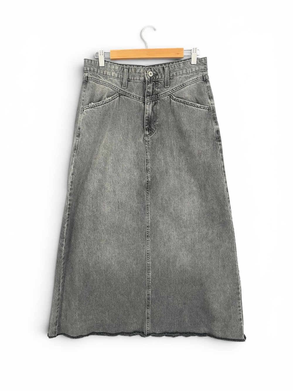 We The Free “Come As You Are” Denim Maxi Skirt by Free People 100% Cotton